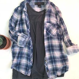 Polly & Esther | Lightweight Plaid Shirt | Size M